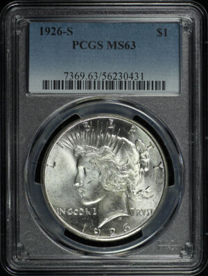 Obverse of this 1926-S Peace Dollar PCGS MS-63