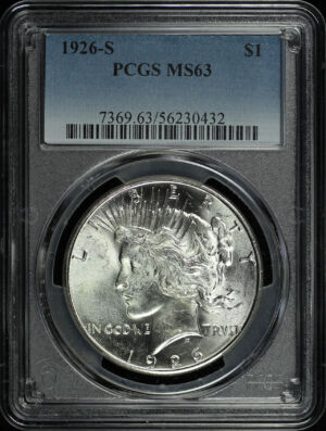 Obverse of this 1926-S Peace Dollar PCGS MS-63