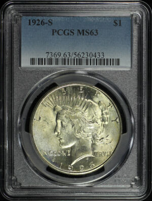 Obverse of this 1926-S Peace Dollar PCGS MS-63