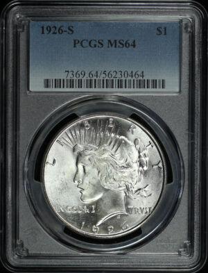 Obverse of this 1926-S Peace Dollar PCGS MS-64