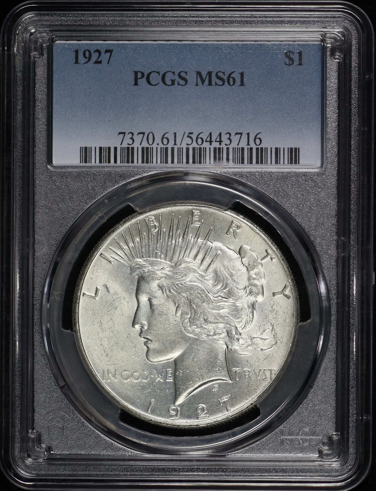 Obverse of this 1927 Peace Dollar PCGS MS-61