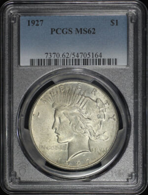 Obverse of this 1927 Peace Dollar PCGS MS-62