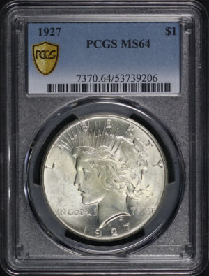 Obverse of this 1927 Peace Dollar PCGS MS-64
