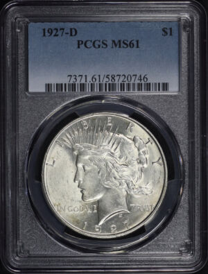 Obverse of this 1927-D Peace Dollar PCGS MS-61