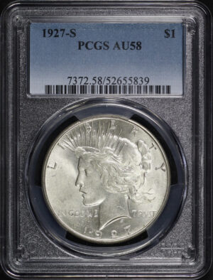 Obverse of this 1927-S Peace Dollar PCGS AU-58