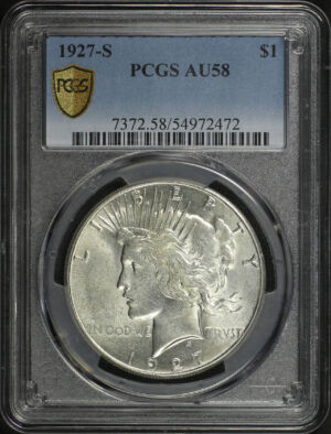 Obverse of this 1927-S Peace Dollar PCGS AU-58