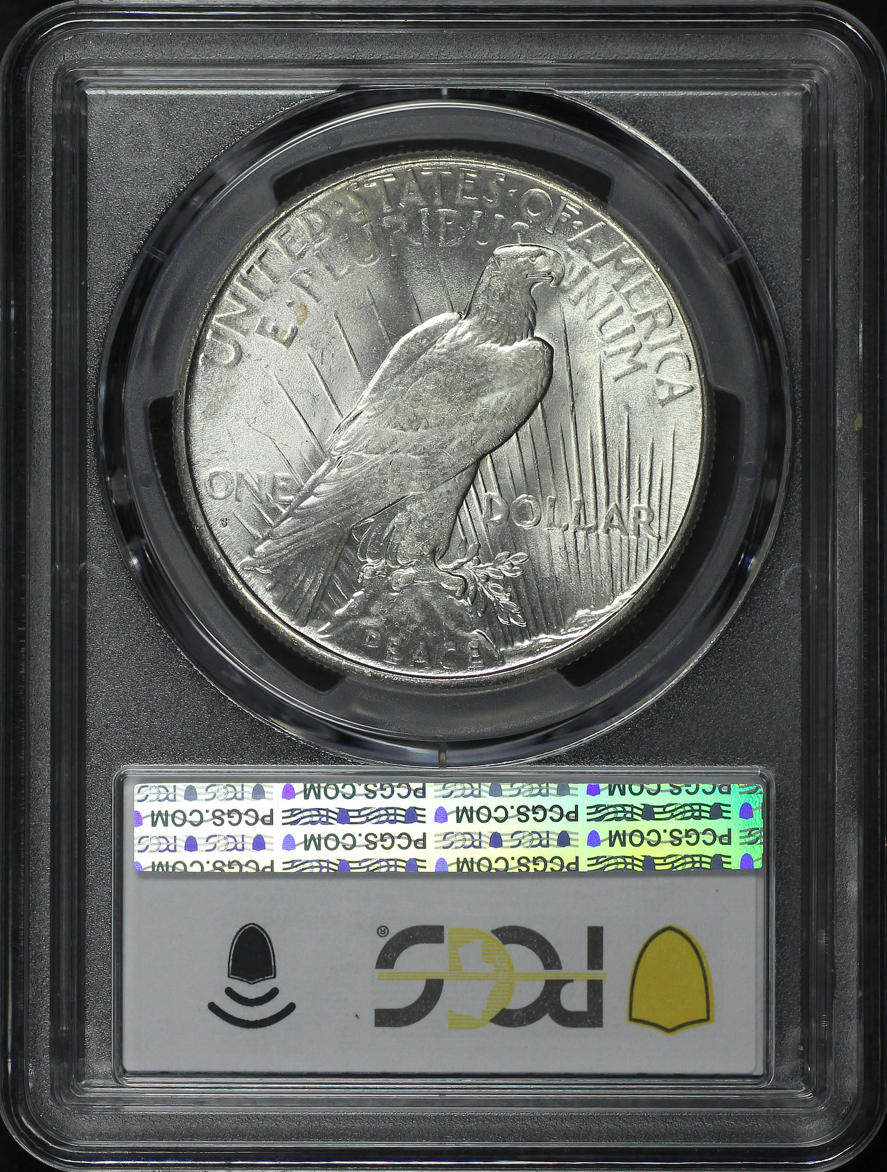 Reverse of this 1927-S Peace Dollar PCGS MS-62