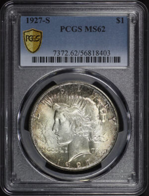Obverse of this 1927-S Peace Dollar PCGS MS-62