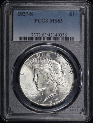 Obverse of this 1927-S Peace Dollar PCGS MS-63