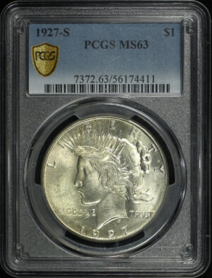 Obverse of this 1927-S Peace Dollar PCGS MS-63