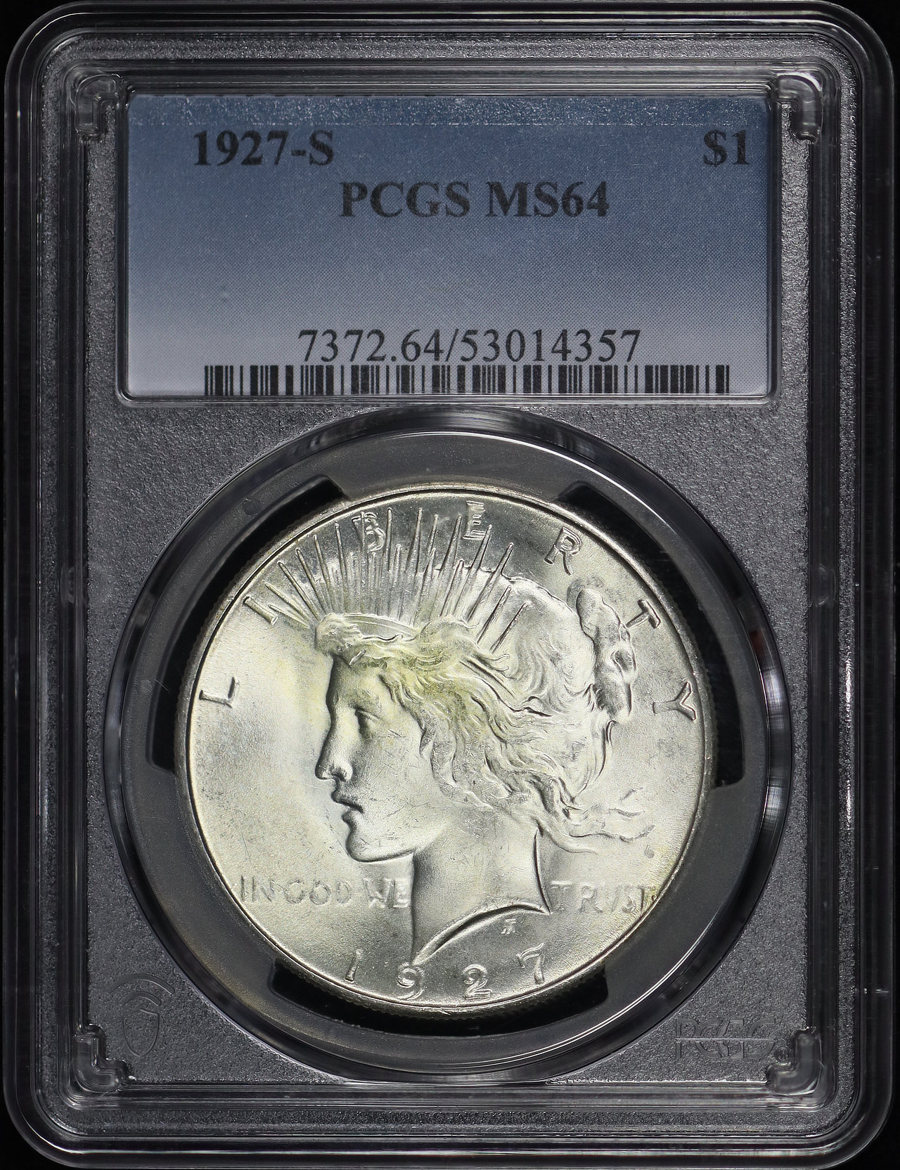 Obverse of this 1927-S Peace Dollar PCGS MS-64