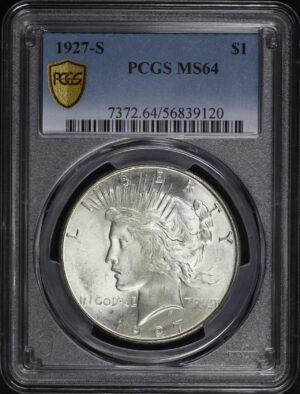 Obverse of this 1927-S Peace Dollar PCGS MS-64