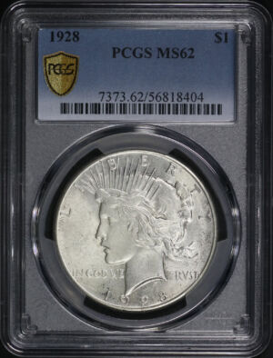 Obverse of this 1928 Peace Dollar PCGS MS-62