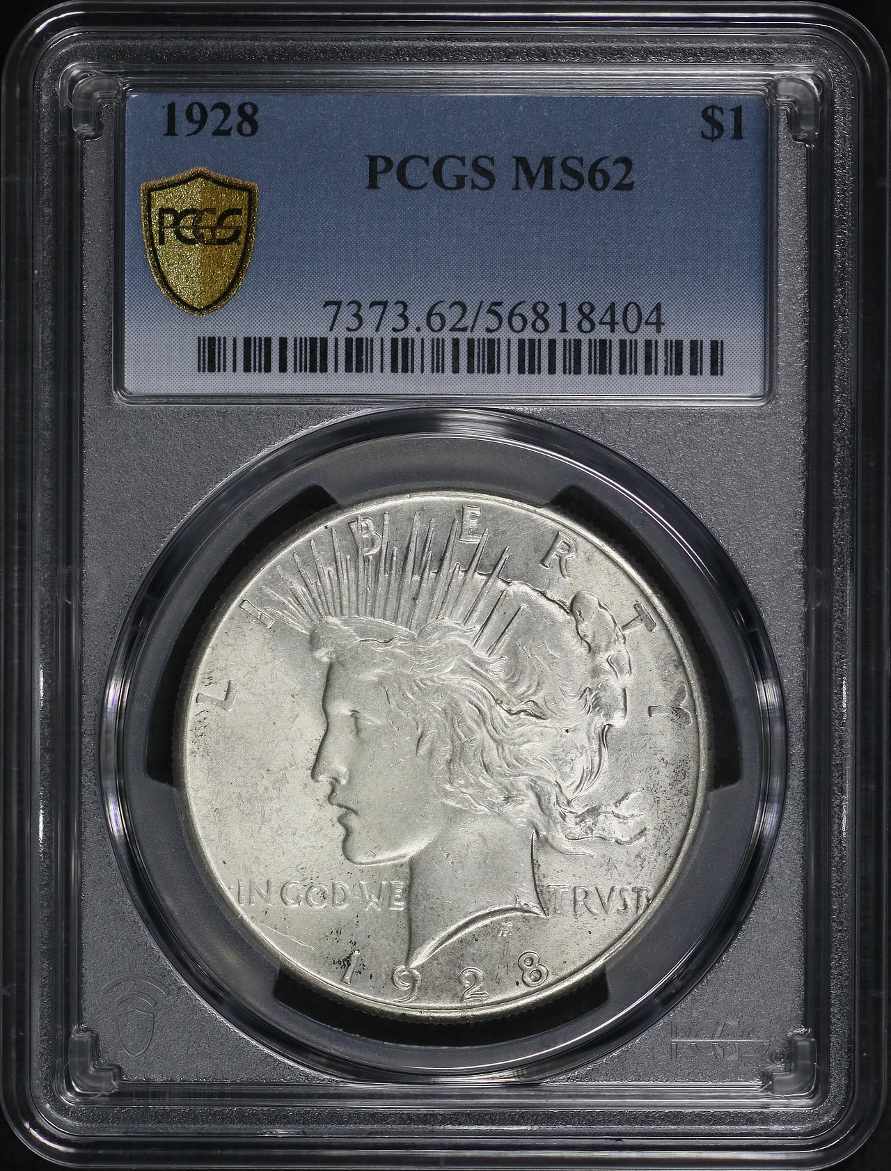 Obverse of this 1928 Peace Dollar PCGS MS-62