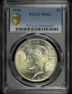 Obverse of this 1928 Peace Dollar PCGS MS-63