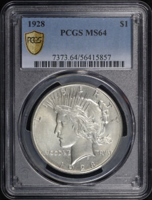 Obverse of this 1928 Peace Dollar PCGS MS-64