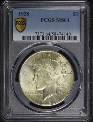 Obverse of this 1928 Peace Dollar PCGS MS-64