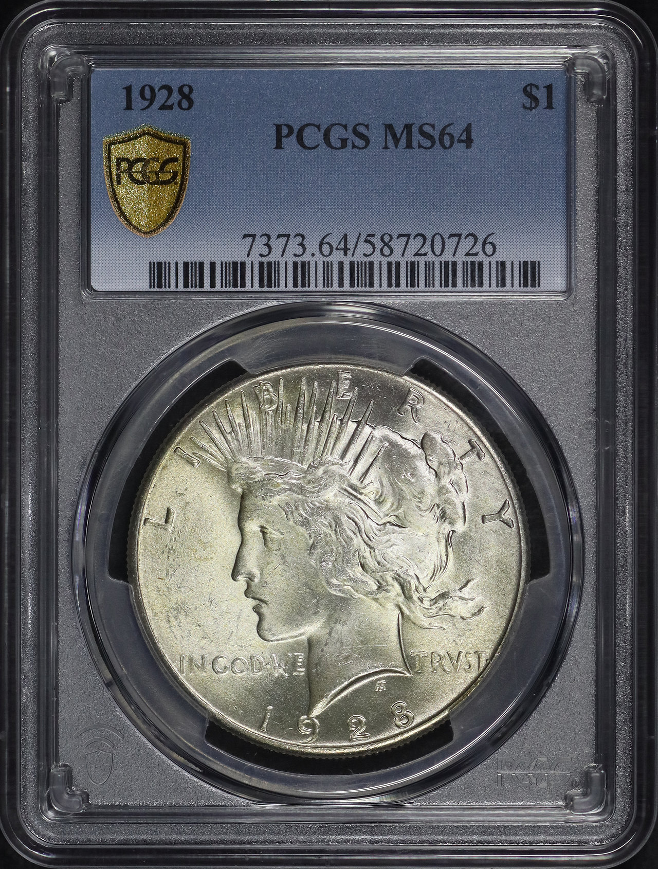 Obverse of this 1928 Peace Dollar PCGS MS-64