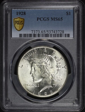 Obverse of this 1928 Peace Dollar PCGS MS-65