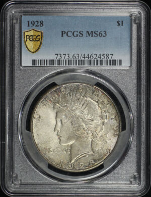Obverse of this 1928 Peace Dollar PCGS MS-63