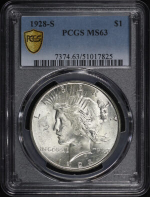 Obverse of this 1928-S Peace Dollar PCGS MS-63