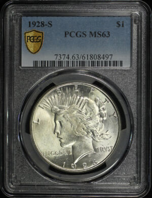 Obverse of this 1928-S Peace Dollar PCGS MS-63