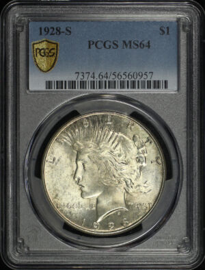 Obverse of this 1928-S Peace Dollar PCGS MS-64