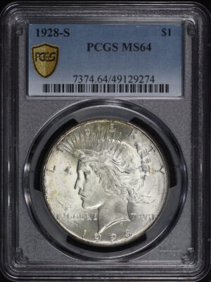 Obverse of this 1928-S Peace Dollar PCGS MS-64