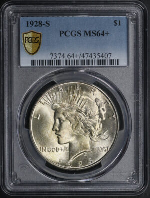 Obverse of this 1928-S Peace Dollar PCGS MS-64+