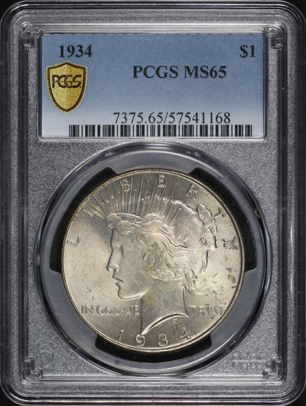 Obverse of this 1934 Peace Dollar PCGS MS-65