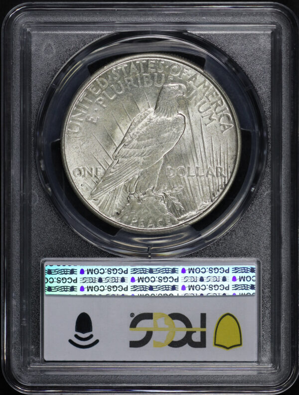 Reverse of this 1934-D Peace Dollar PCGS AU-58