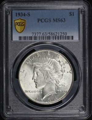Obverse of this 1934-S Peace Dollar PCGS MS-63