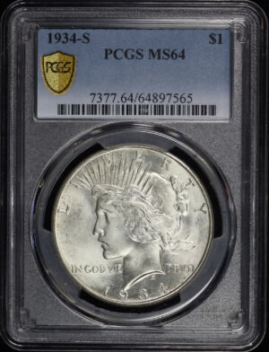 Obverse of this 1934-S Peace Dollar PCGS MS-64
