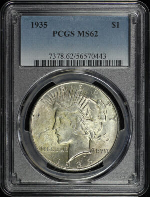 Obverse of this 1935 Peace Dollar PCGS MS-62