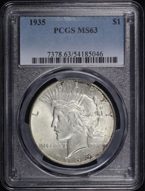 Obverse of this 1935 Peace Dollar PCGS MS-63