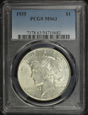 Obverse of this 1935 Peace Dollar PCGS MS-63