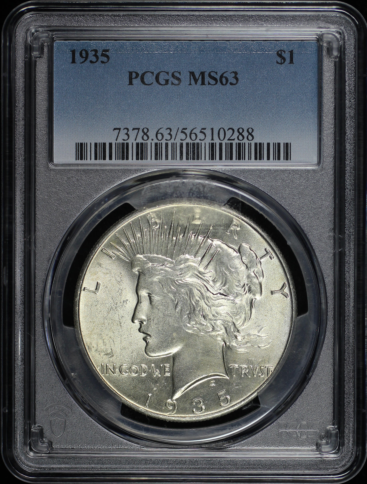 Obverse of this 1935 Peace Dollar PCGS MS-63
