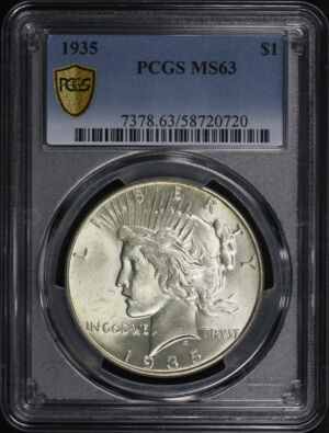 Obverse of this 1935 Peace Dollar PCGS MS-63