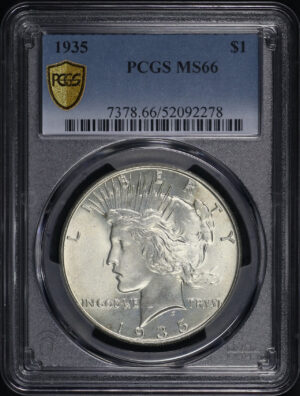 Obverse of this 1935 Peace Dollar PCGS MS-66