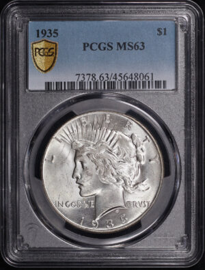 Obverse of this 1935 Peace Dollar PCGS MS-63