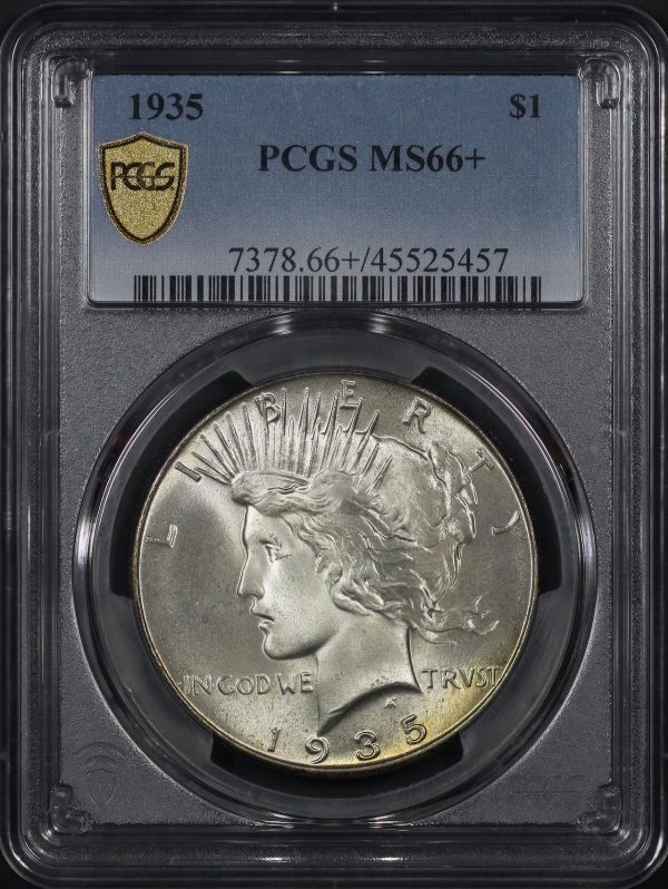 Obverse of this 1935 Peace Dollar PCGS MS-66+