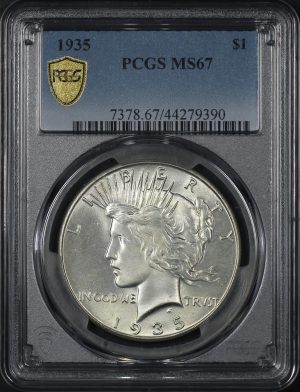 Obverse of this 1935 Peace Dollar PCGS MS-67
