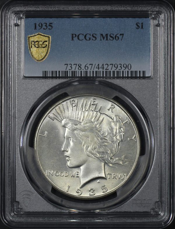 Obverse of this 1935 Peace Dollar PCGS MS-67