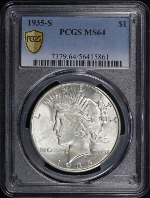 Obverse of this 1935-S Peace Dollar PCGS MS-64