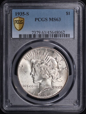 Obverse of this 1935-S Peace Dollar PCGS MS-63