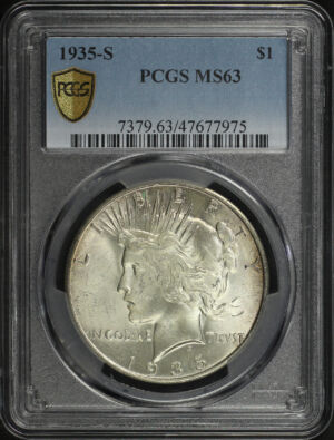 Obverse of this 1935-S Peace Dollar PCGS MS-63