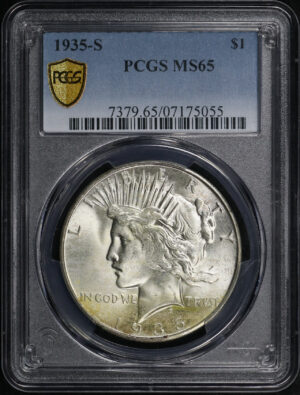Obverse of this 1935-S Peace Dollar PCGS MS-65