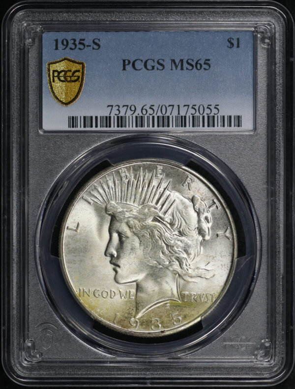 Obverse of this 1935-S Peace Dollar PCGS MS-65