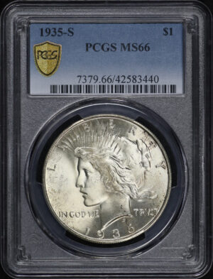 Obverse of this 1935-S Peace Dollar PCGS MS-66