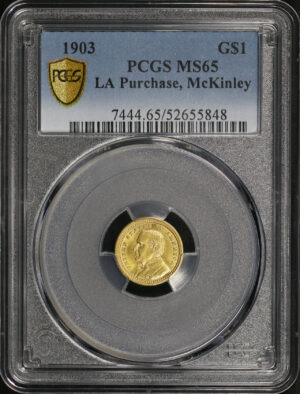 Obverse of this 1903 G$1 LA Purch-McKinley Gold Commemorative PCGS MS-65